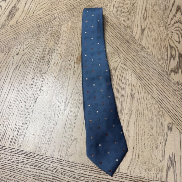 Beau Brummell Mens Blue Micro Dot Polyester Necktie - Picture 2 of 5